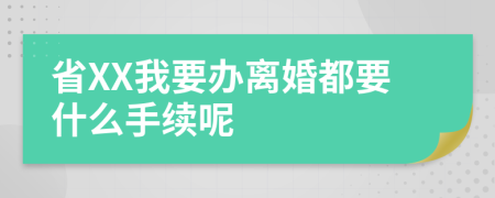 省XX我要办离婚都要什么手续呢
