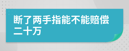 断了两手指能不能赔偿二十万