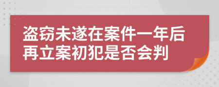 盗窃未遂在案件一年后再立案初犯是否会判