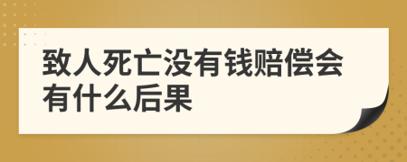 致人死亡没有钱赔偿会有什么后果