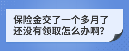 保险金交了一个多月了还没有领取怎么办啊？