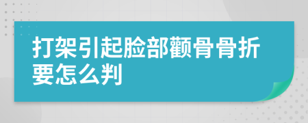 打架引起脸部颧骨骨折要怎么判
