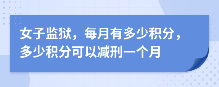 女子监狱，每月有多少积分，多少积分可以减刑一个月