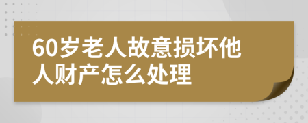 60岁老人故意损坏他人财产怎么处理