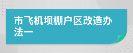 市飞机坝棚户区改造办法一