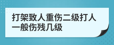 打架致人重伤二级打人一般伤残几级