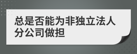 总是否能为非独立法人分公司做担