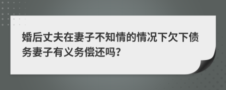 婚后丈夫在妻子不知情的情况下欠下债务妻子有义务偿还吗？