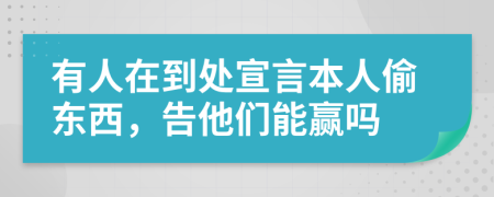 有人在到处宣言本人偷东西，告他们能赢吗