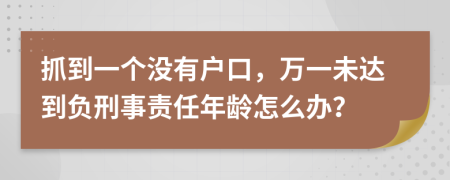 抓到一个没有户口，万一未达到负刑事责任年龄怎么办？