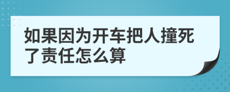 如果因为开车把人撞死了责任怎么算