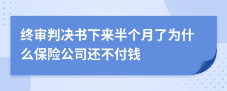 终审判决书下来半个月了为什么保险公司还不付钱