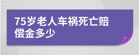 75岁老人车祸死亡赔偿金多少