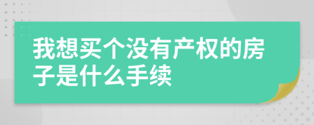 我想买个没有产权的房子是什么手续