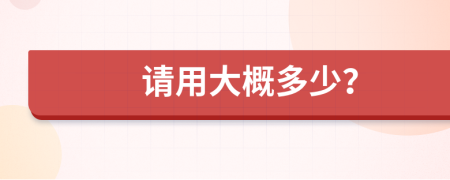 请用大概多少？