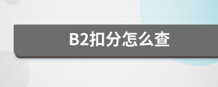 B2扣分怎么查