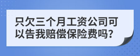 只欠三个月工资公司可以告我赔偿保险费吗？