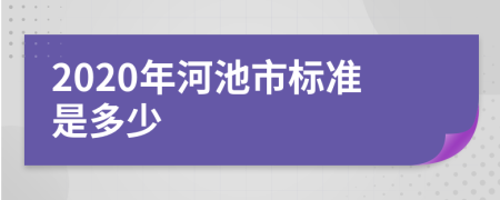 2020年河池市标准是多少