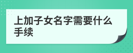 上加子女名字需要什么手续