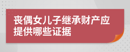 丧偶女儿子继承财产应提供哪些证据