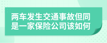 两车发生交通事故但同是一家保险公司该如何