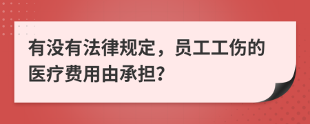 有没有法律规定，员工工伤的医疗费用由承担？