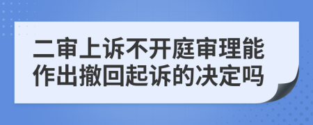 二审上诉不开庭审理能作出撤回起诉的决定吗