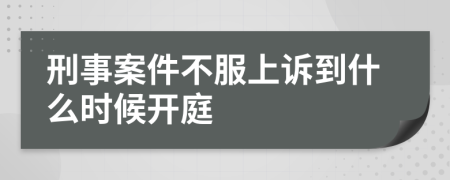 刑事案件不服上诉到什么时候开庭
