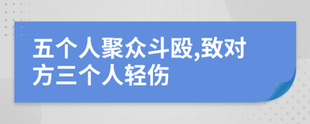 五个人聚众斗殴,致对方三个人轻伤