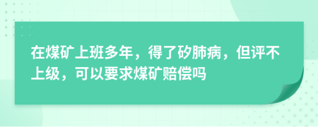 在煤矿上班多年，得了矽肺病，但评不上级，可以要求煤矿赔偿吗