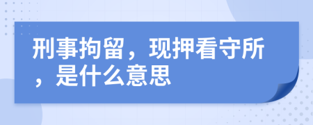 刑事拘留，现押看守所，是什么意思