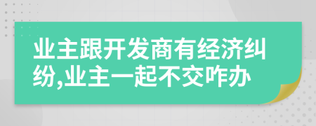 业主跟开发商有经济纠纷,业主一起不交咋办
