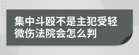 集中斗殴不是主犯受轻微伤法院会怎么判