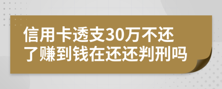 信用卡透支30万不还了赚到钱在还还判刑吗