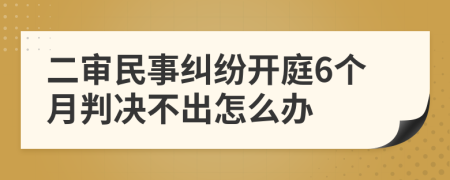 二审民事纠纷开庭6个月判决不出怎么办