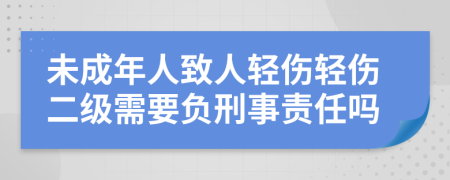 未成年人致人轻伤轻伤二级需要负刑事责任吗