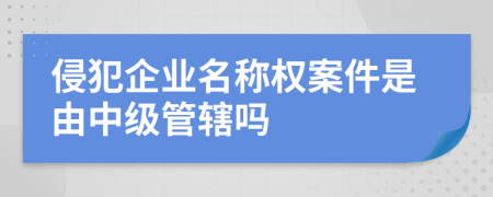 侵犯企业名称权案件是由中级管辖吗