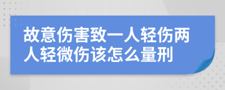 故意伤害致一人轻伤两人轻微伤该怎么量刑