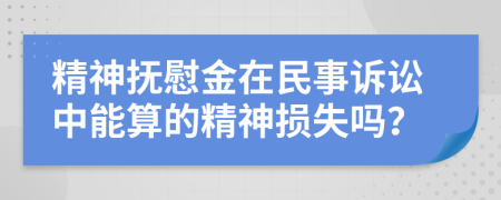 精神抚慰金在民事诉讼中能算的精神损失吗？