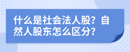 什么是社会法人股？自然人股东怎么区分？