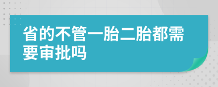 省的不管一胎二胎都需要审批吗