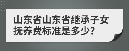 山东省山东省继承子女抚养费标准是多少？