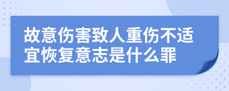 故意伤害致人重伤不适宜恢复意志是什么罪