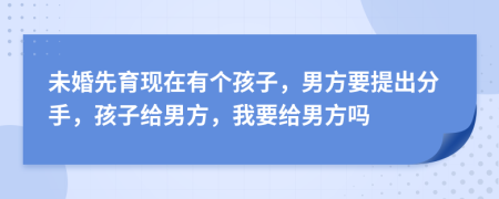 未婚先育现在有个孩子，男方要提出分手，孩子给男方，我要给男方吗