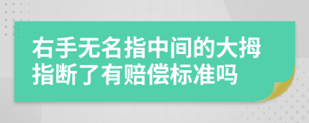 右手无名指中间的大拇指断了有赔偿标准吗