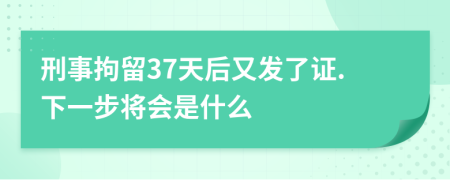 刑事拘留37天后又发了证.下一步将会是什么