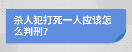 杀人犯打死一人应该怎么判刑？