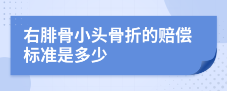 右腓骨小头骨折的赔偿标准是多少