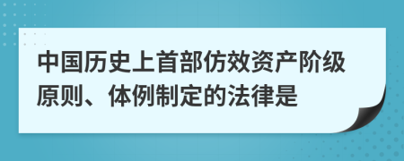 中国历史上首部仿效资产阶级原则、体例制定的法律是