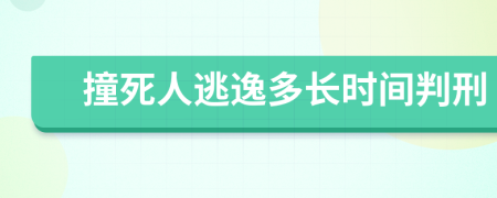 撞死人逃逸多长时间判刑